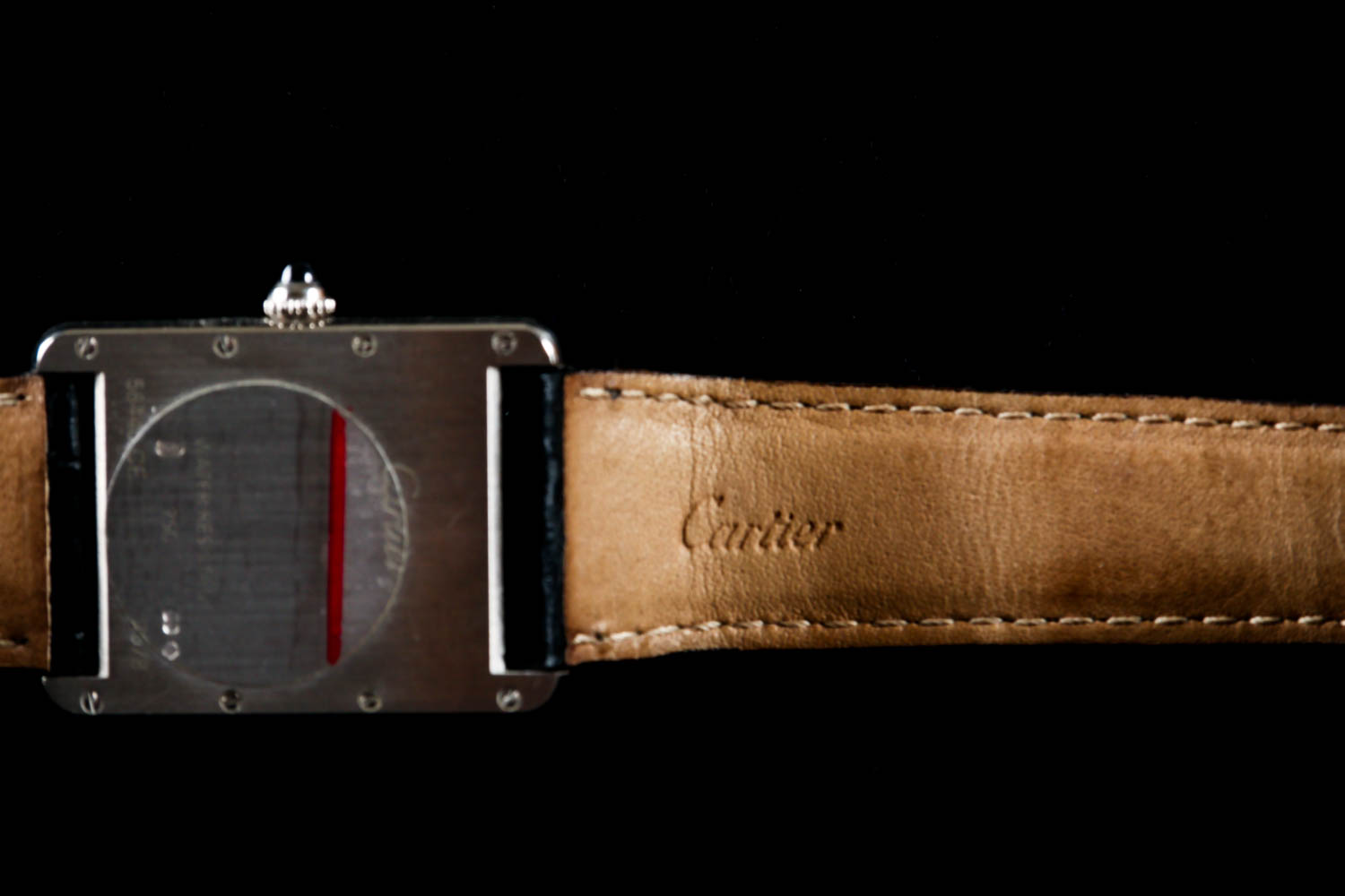 Cartier Classic Tank Watch 18k White Gold with Alligator Wristband