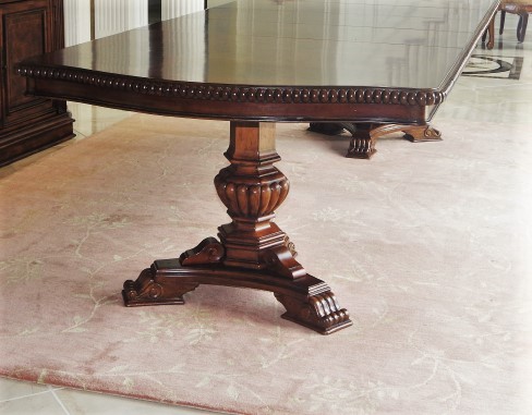 Universal Furniture Villa Cortina Double Pedestal Cherry Dining Table