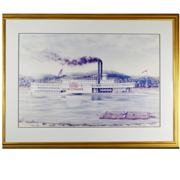 Jacob Strader Cincinnati Steamboat Photograph of Oil Painting