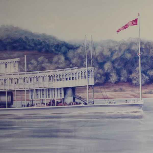 Jacob Strader Cincinnati Steamboat Photograph of Oil Painting
