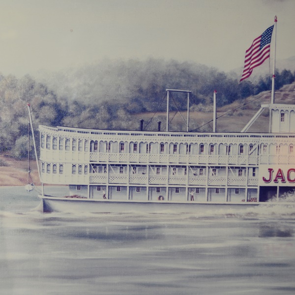 Jacob Strader Cincinnati Steamboat Photograph of Oil Painting