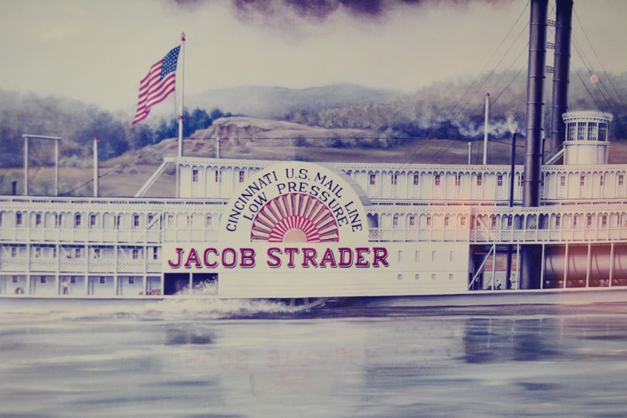 Jacob Strader Cincinnati Steamboat Photograph of Oil Painting