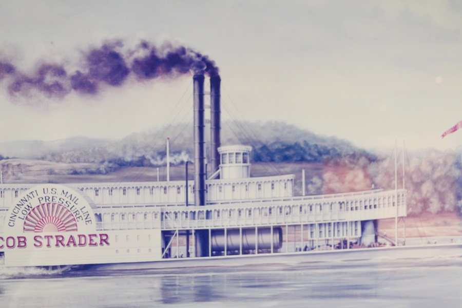 Jacob Strader Cincinnati Steamboat Photograph of Oil Painting