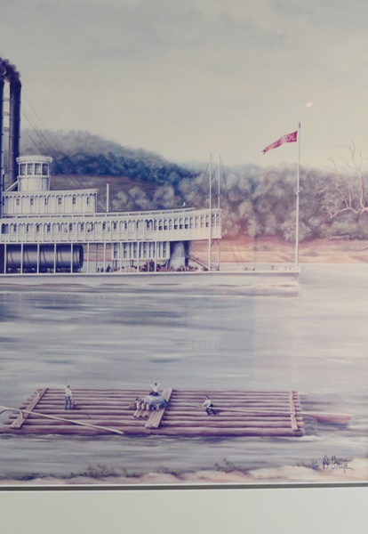 Jacob Strader Cincinnati Steamboat Photograph of Oil Painting