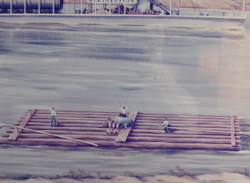 Jacob Strader Cincinnati Steamboat Photograph of Oil Painting