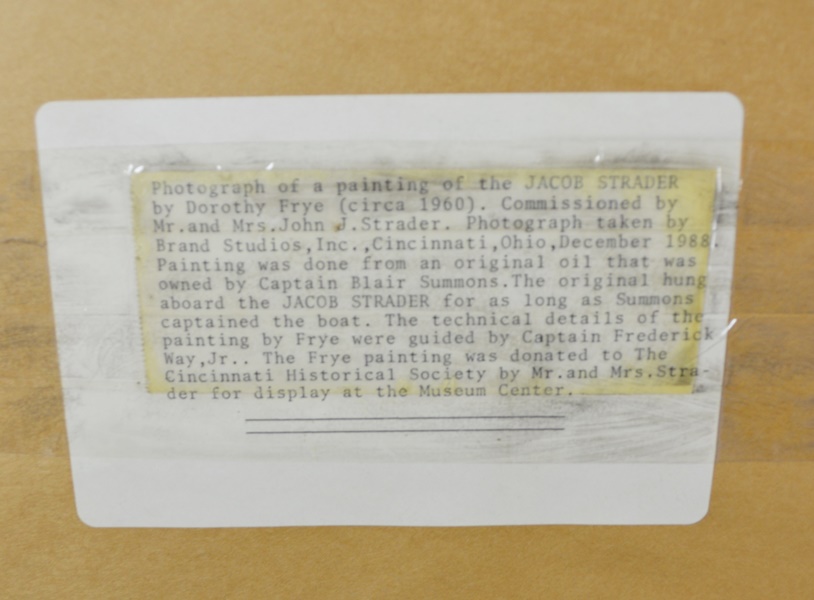 Jacob Strader Cincinnati Steamboat Photograph of Oil Painting