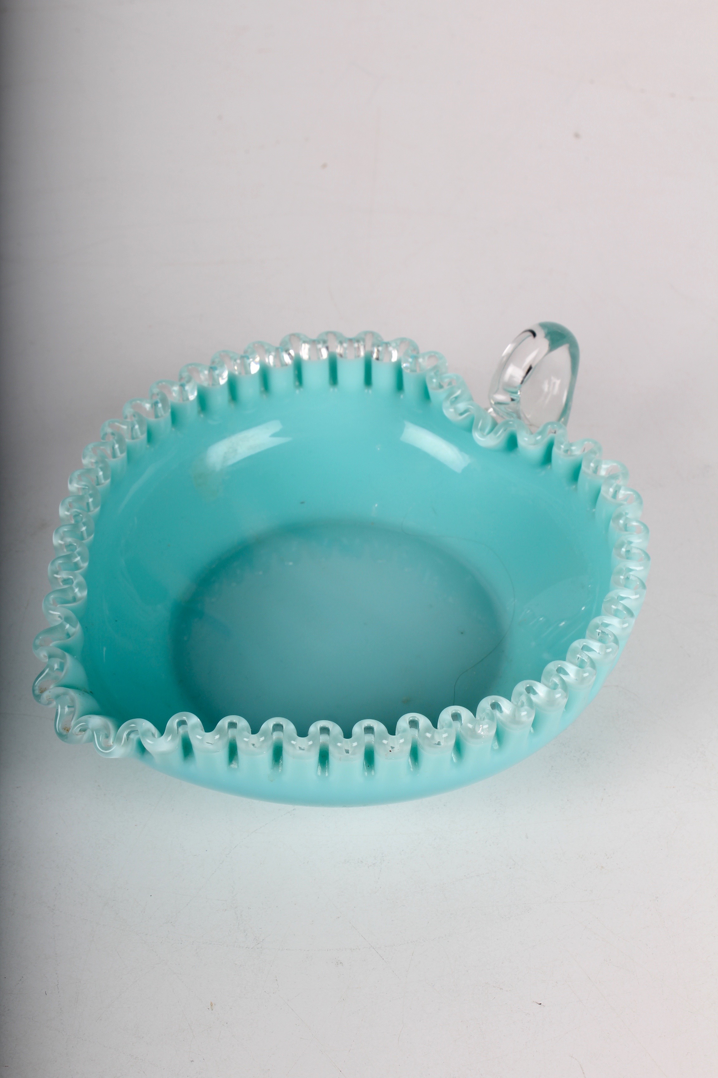 Vintage Fenton Glass Pedestal Dish and Candy Dish