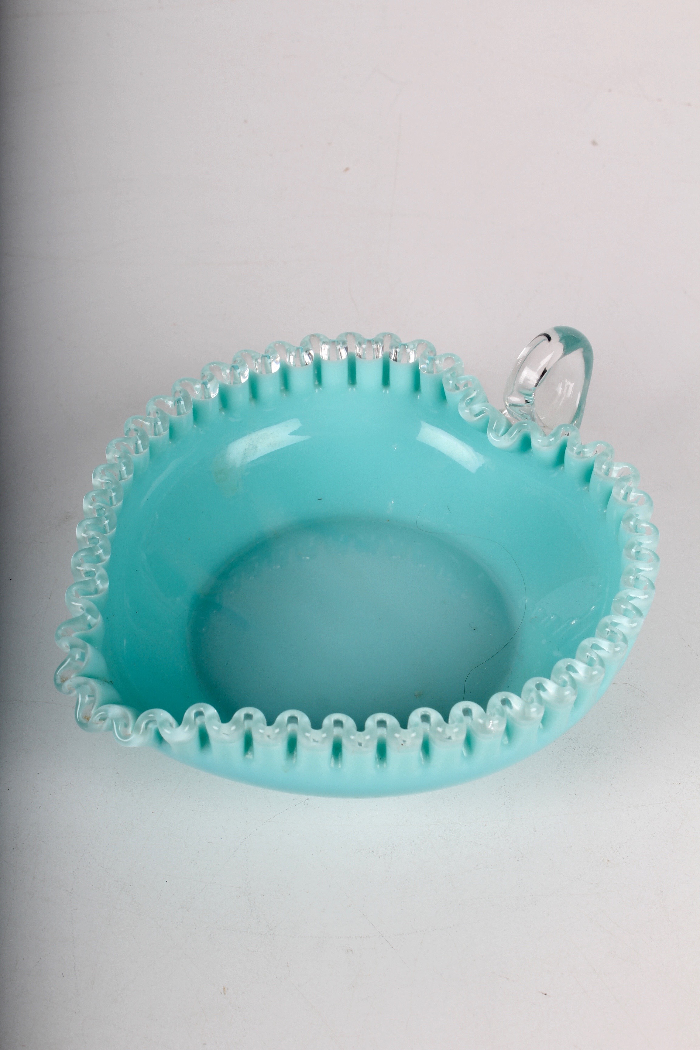 Vintage Fenton Glass Pedestal Dish and Candy Dish