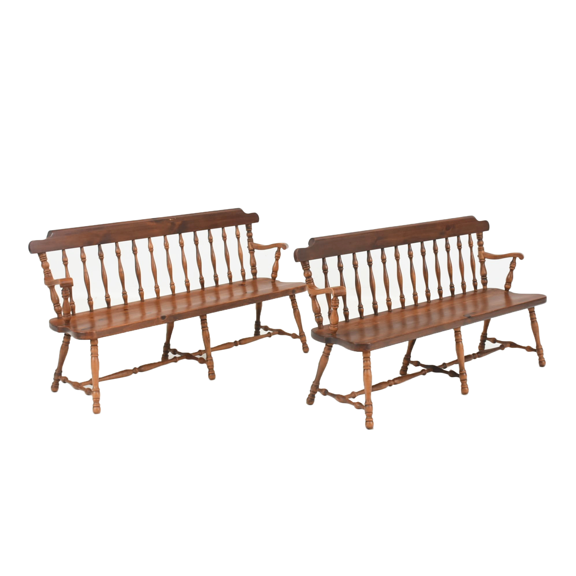 Pair of Ethan Allen Pine Indoor Benches