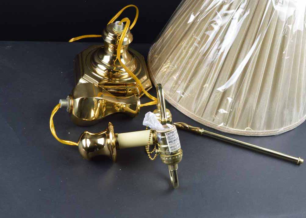 Brass Finish Table Lamp with Shade