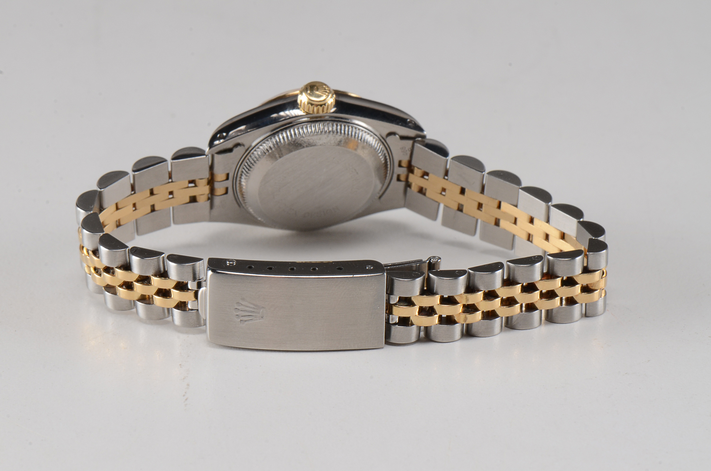 Women's Rolex Datejust 18K Gold and Steel Blue Diamond Dial Watch