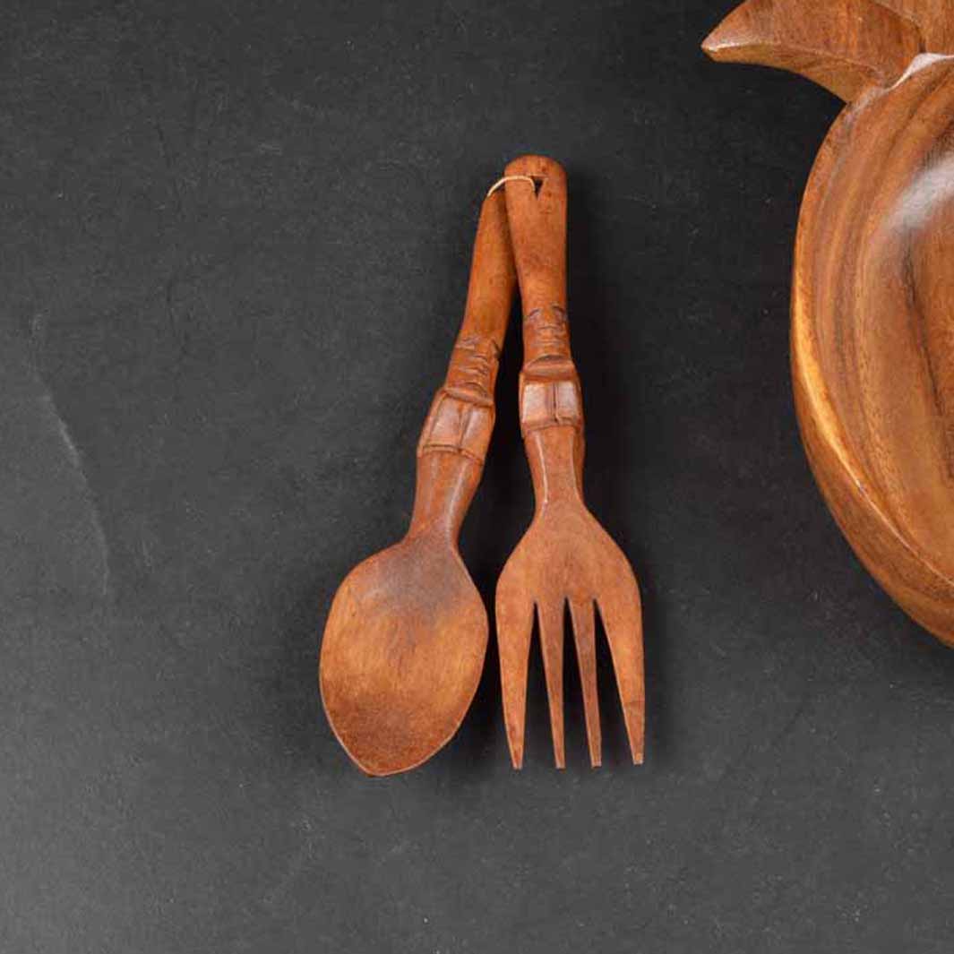 Hawaiian Oak Wood Pineapple Serveware