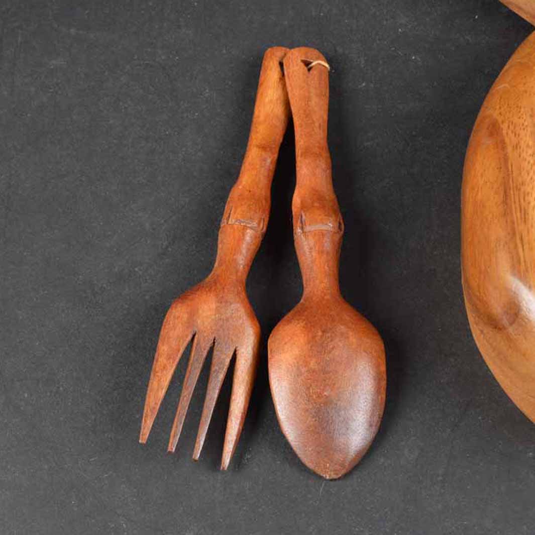 Hawaiian Oak Wood Pineapple Serveware