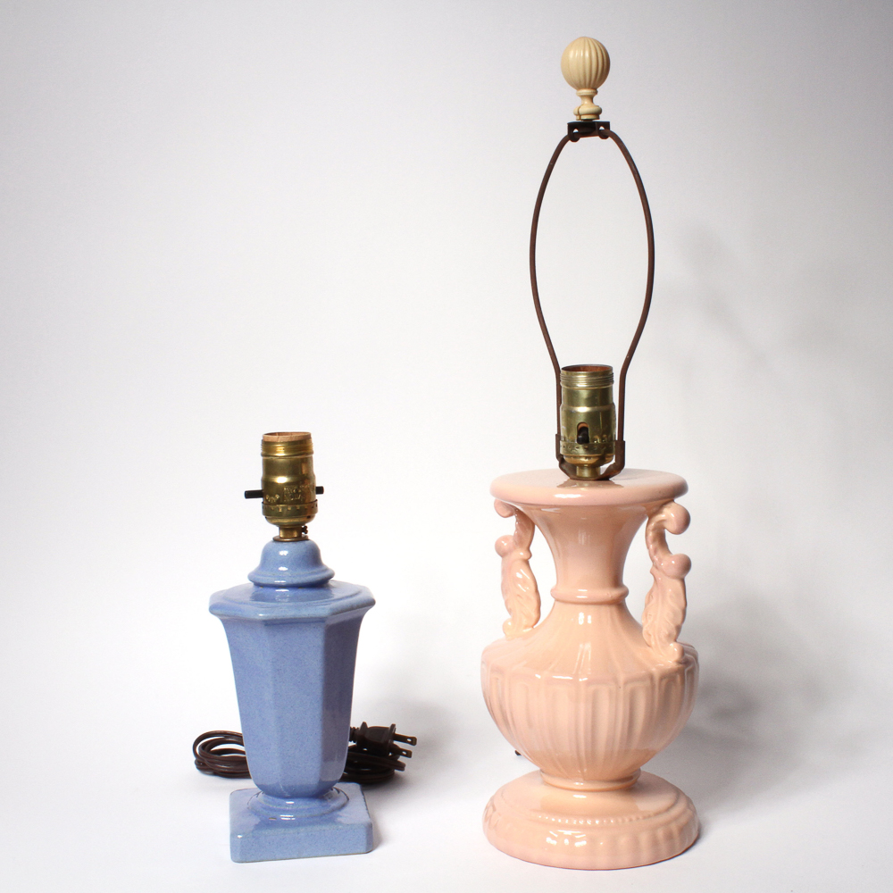 Duo of Vintage Ceramic Table Lamps