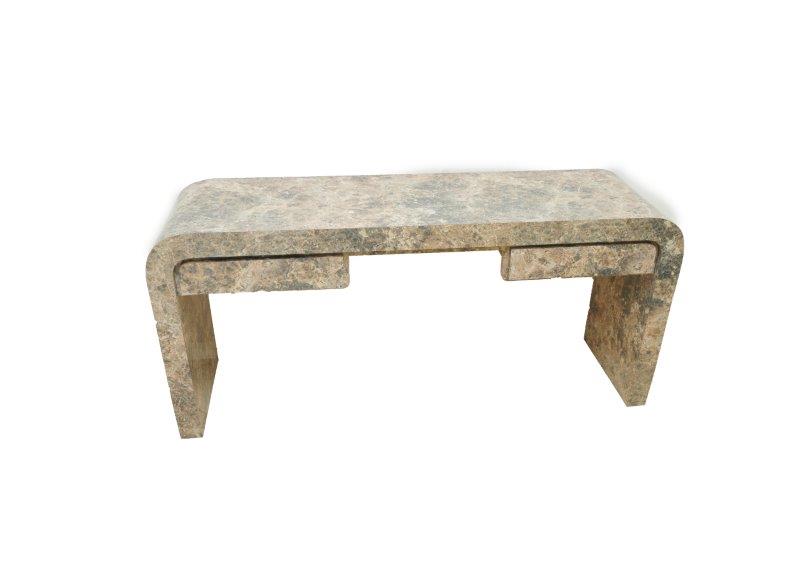 Faux Marble Veneer Console Table