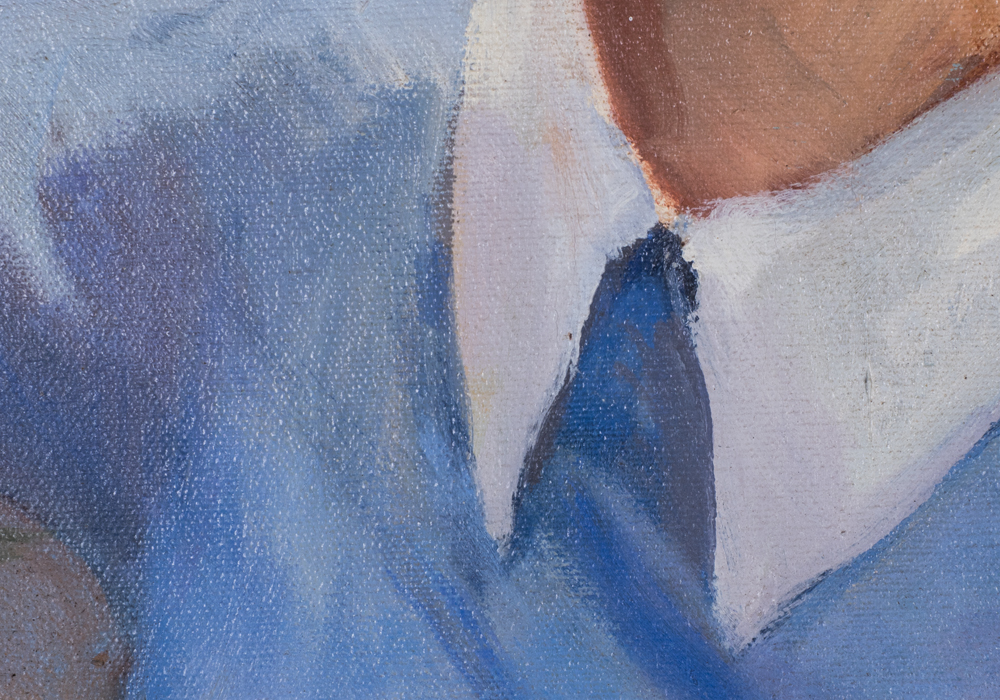 Original Signed Vintage Oil on Canvas Portrait