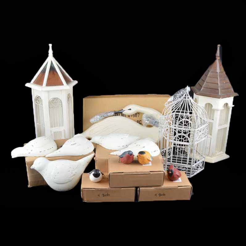 Grouping of Bird Themed Décor