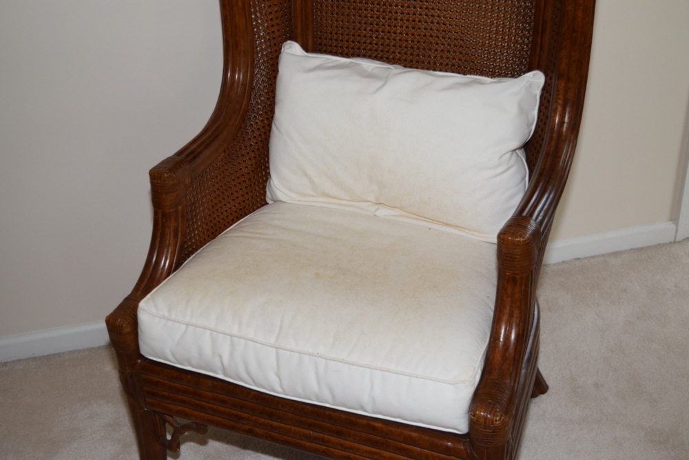 Bamboo and Cane Wingback Chair