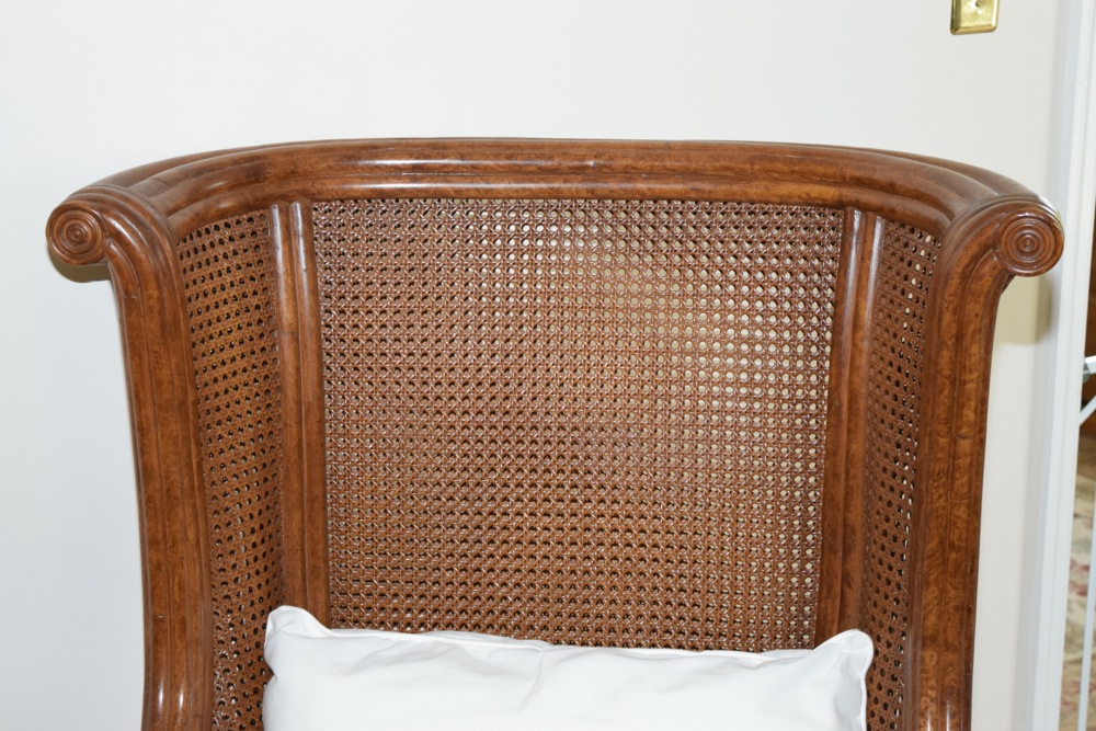 Bamboo and Cane Wingback Chair