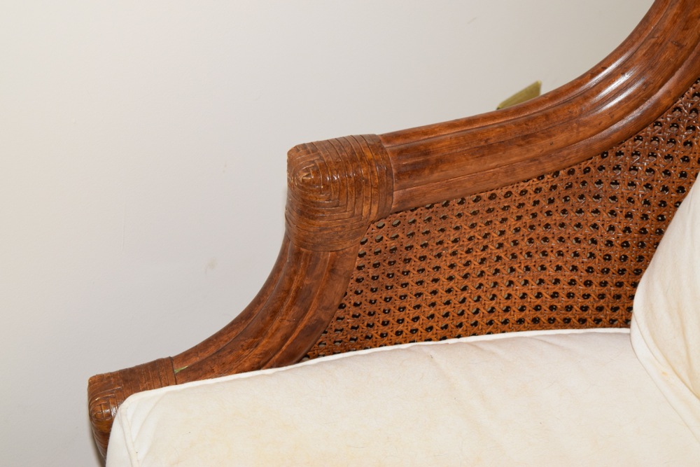 Bamboo and Cane Wingback Chair