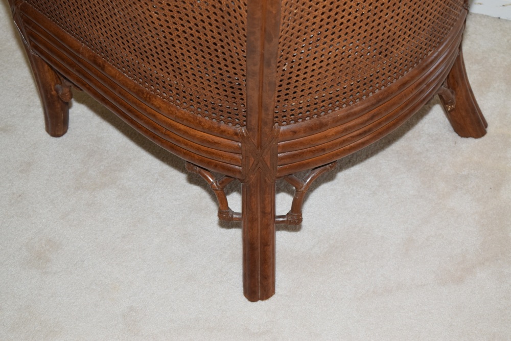 Bamboo and Cane Wingback Chair