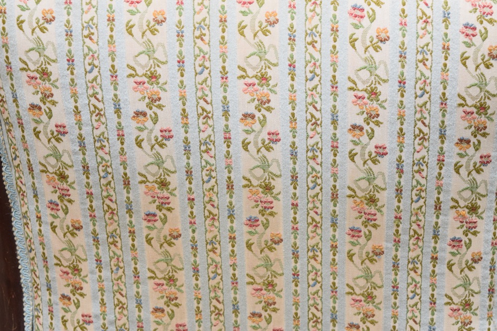 Antique Swan Neck Upholstered Rocking Chair