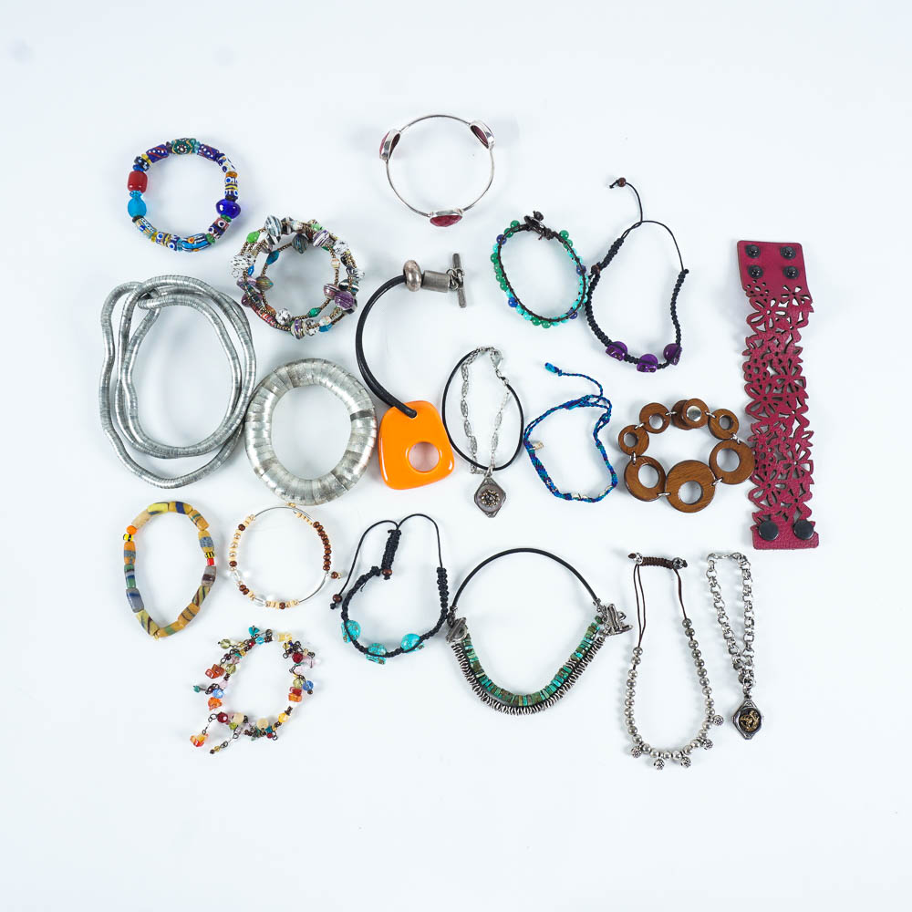 Grouping of 19 Assorted Fashion Bracelets