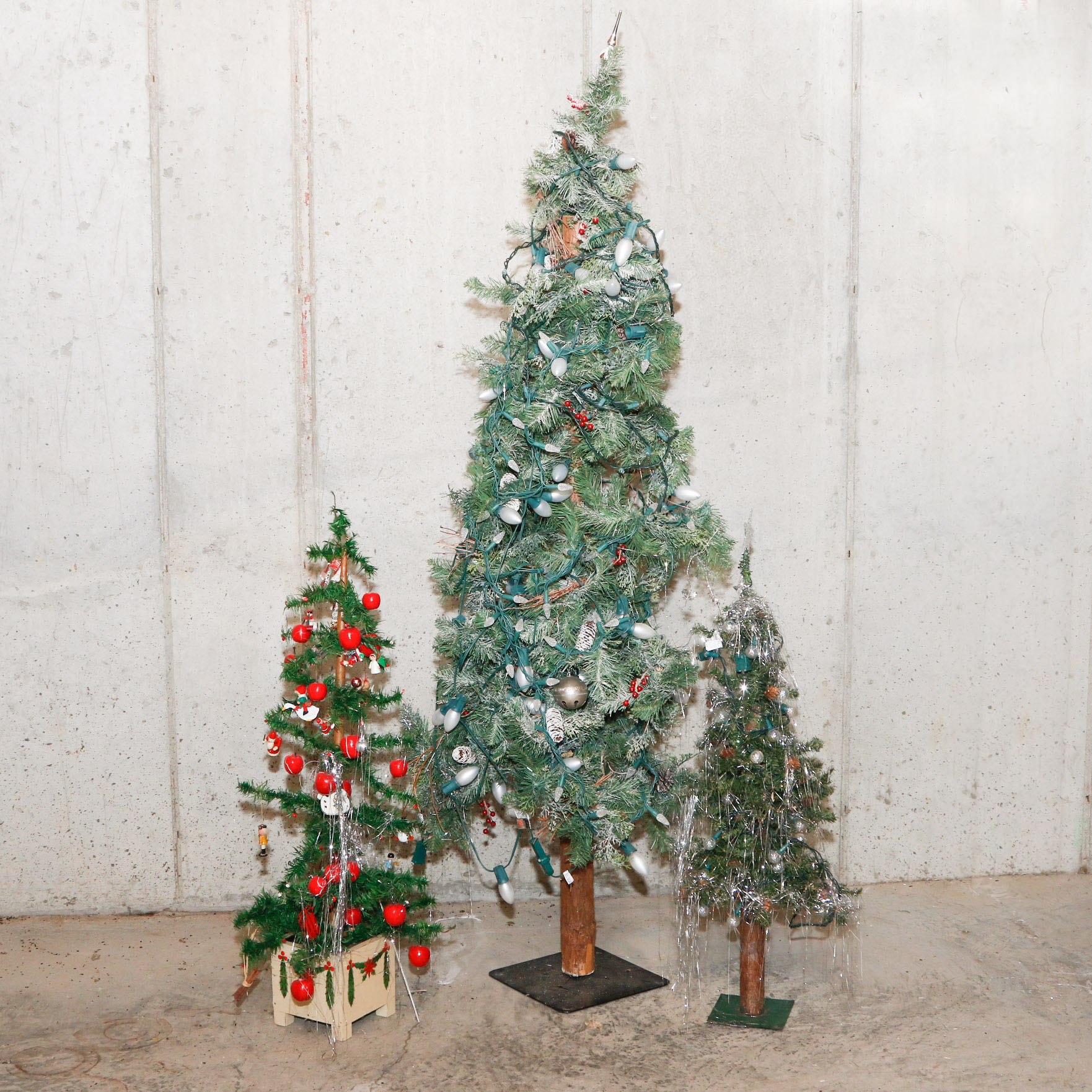 Three Antique German Goose Feather Trees