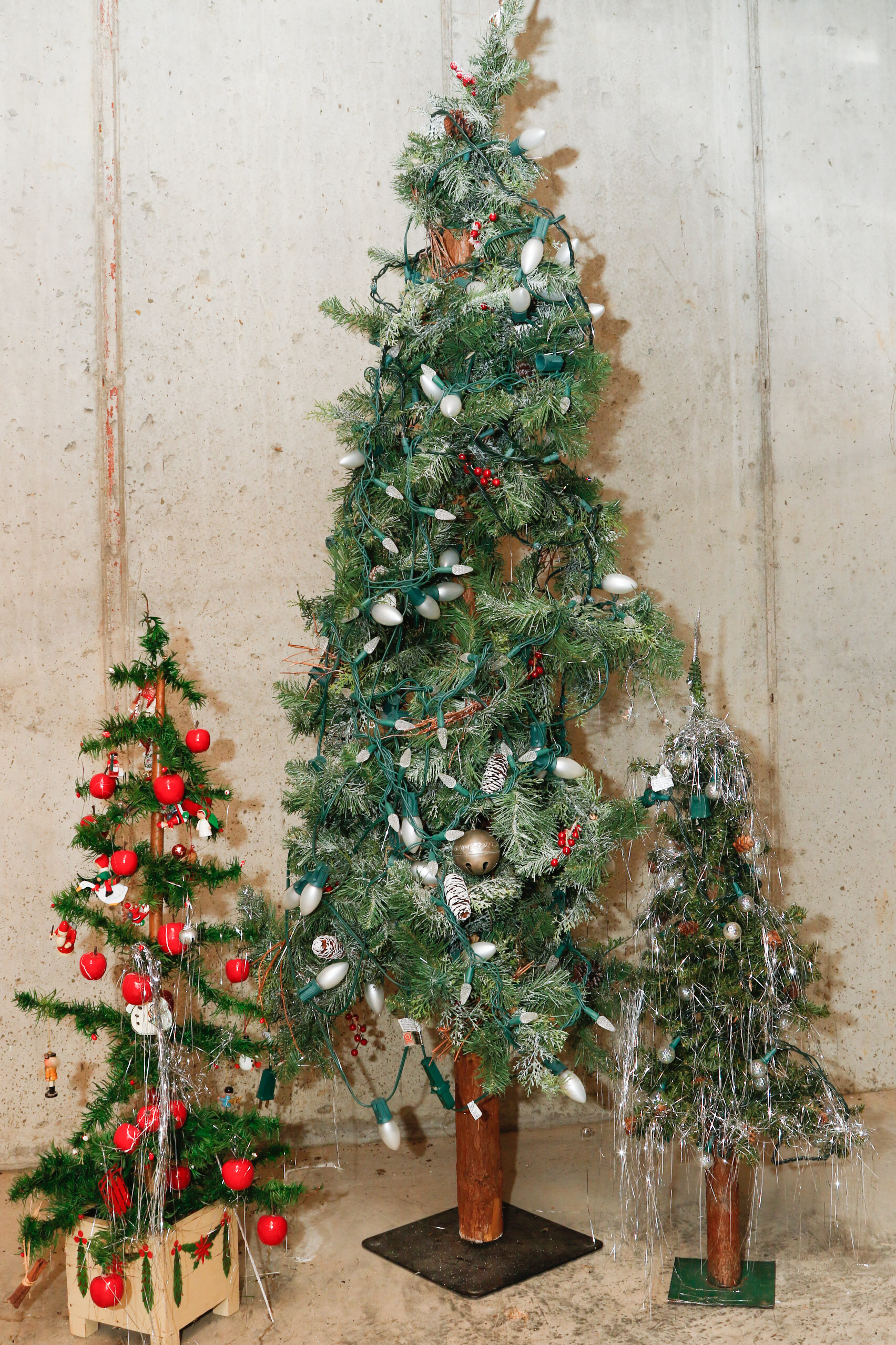 Three Antique German Goose Feather Trees