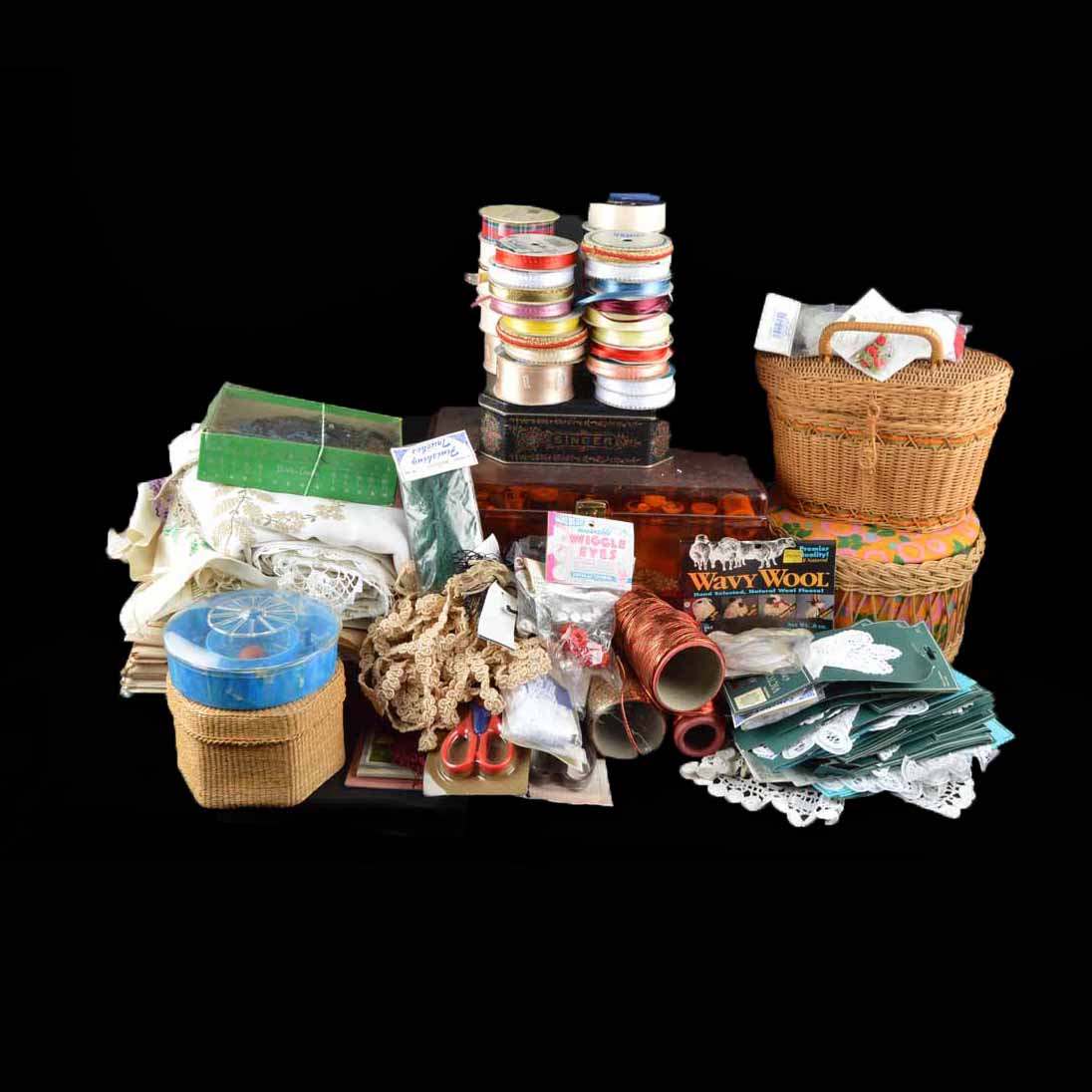 Grouping of Vintage Craft Supplies