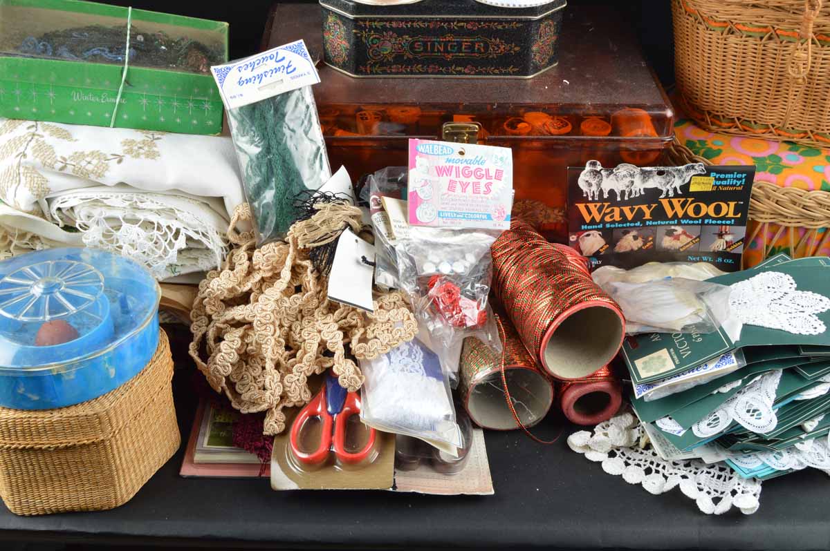 Grouping of Vintage Craft Supplies