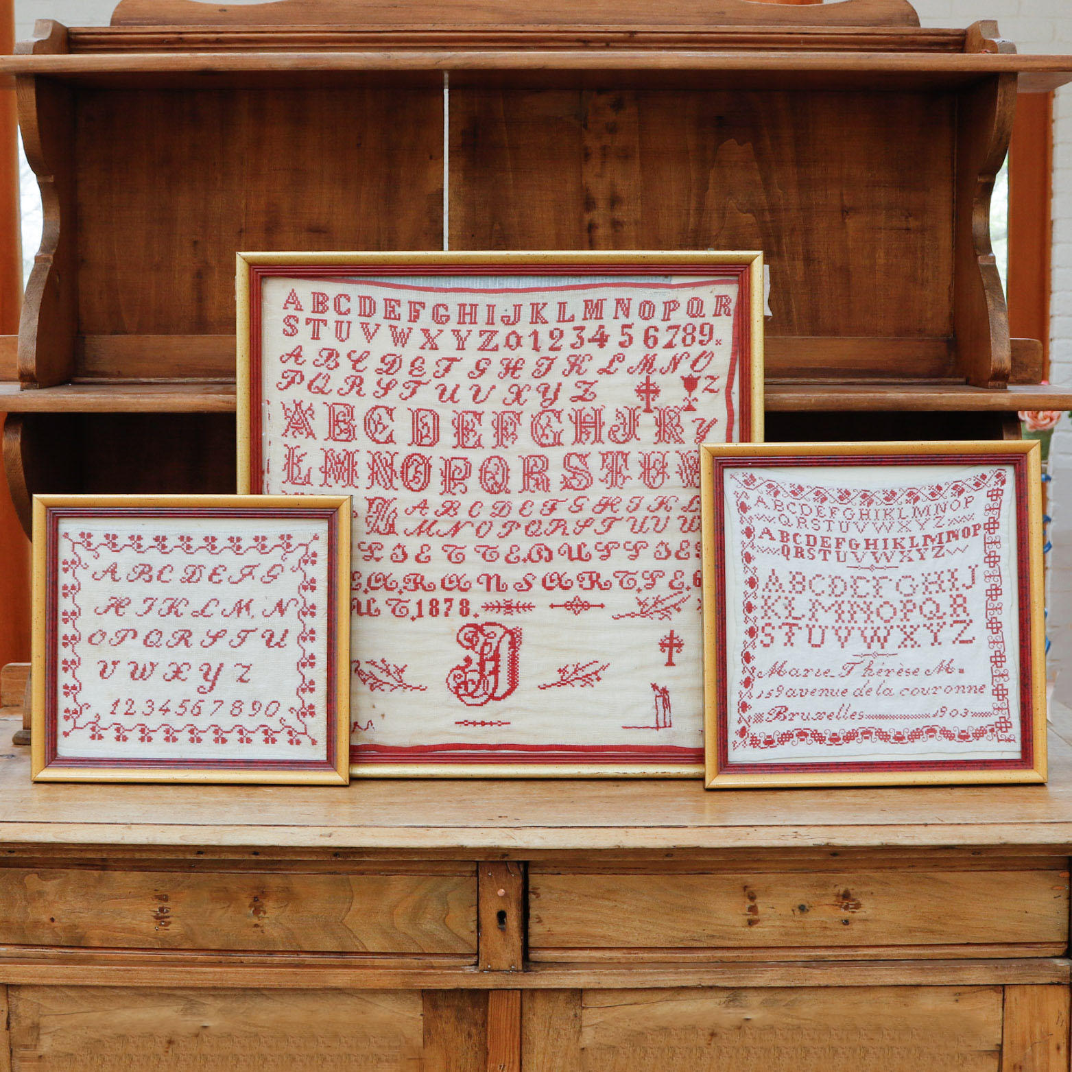 Three Framed 19th Century Samplers