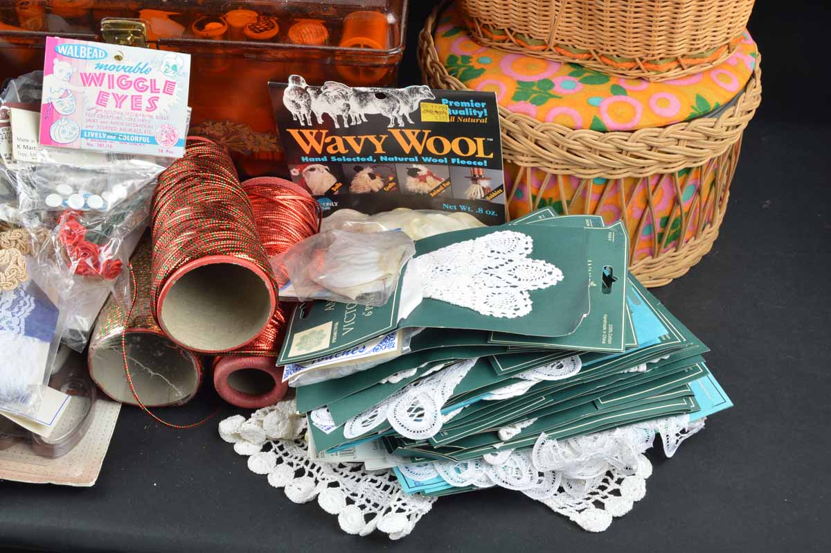 Grouping of Vintage Craft Supplies