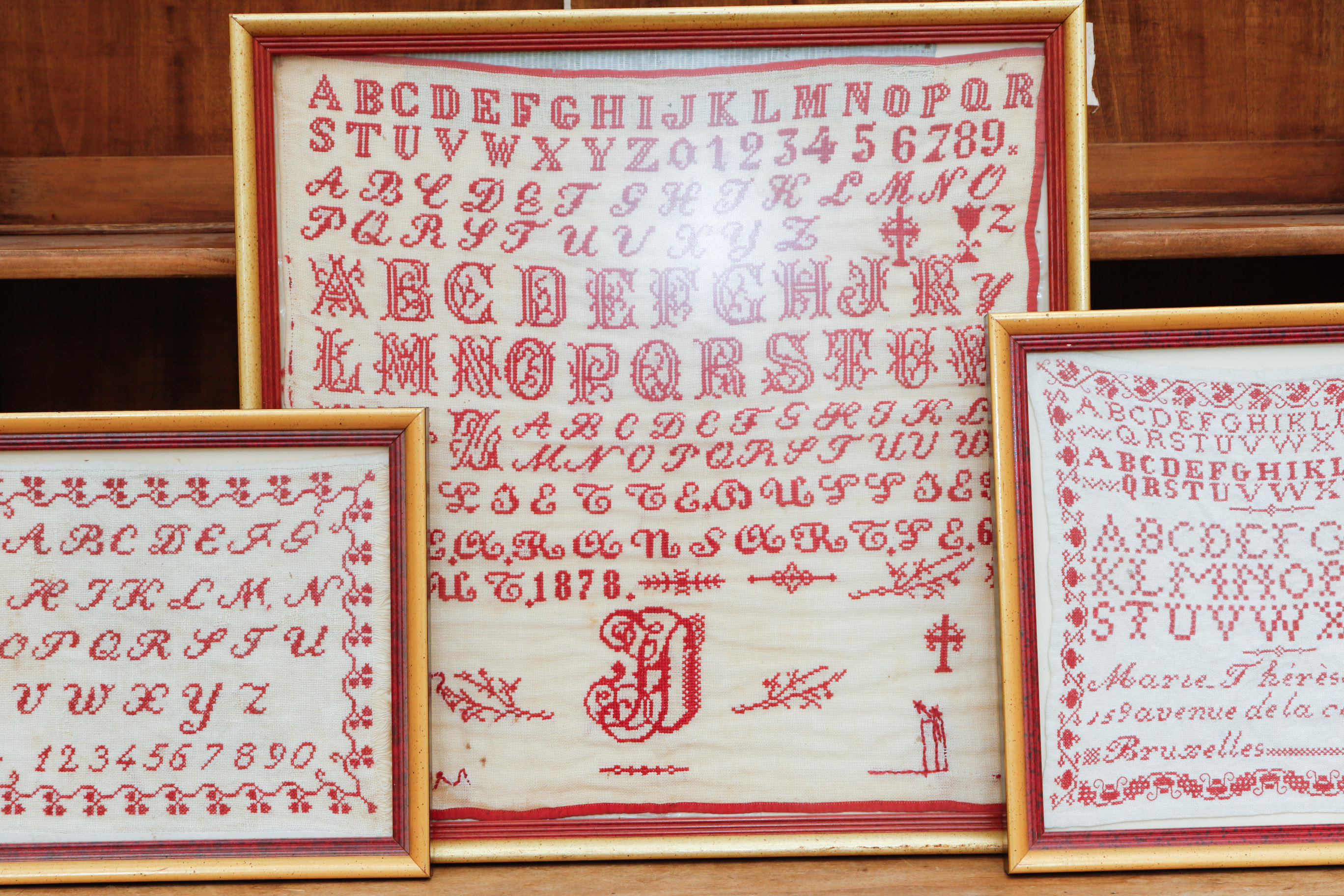 Three Framed 19th Century Samplers