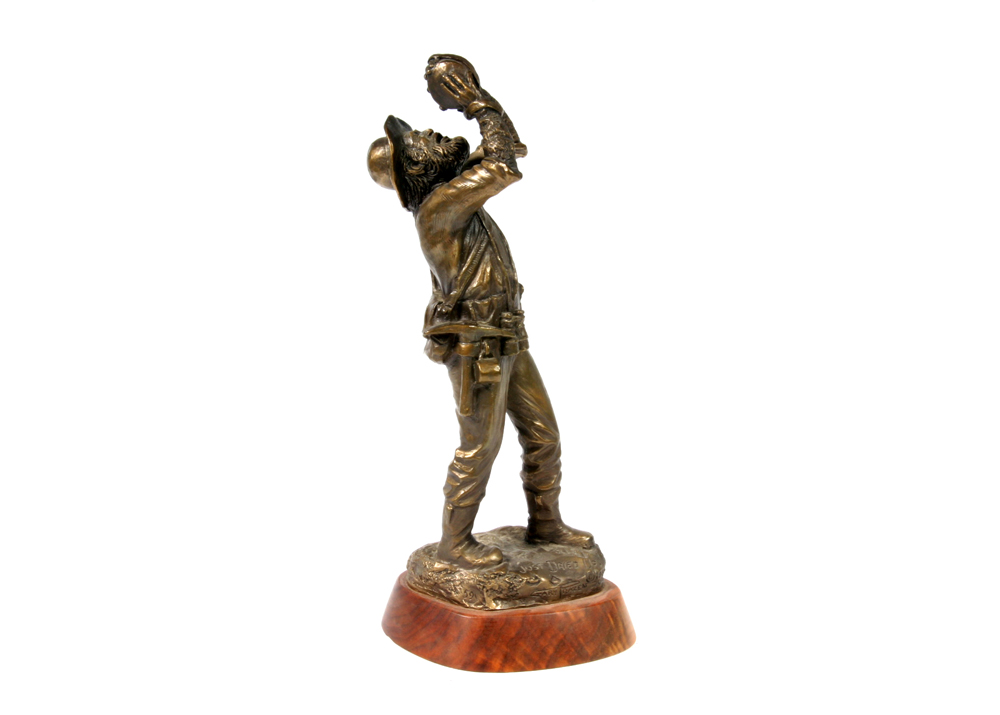 Limited Edition Gary Prazen "Just Dried Up!" Bronze Miner Sculpture