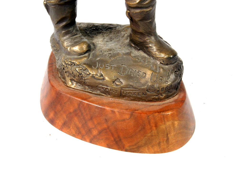 Limited Edition Gary Prazen "Just Dried Up!" Bronze Miner Sculpture