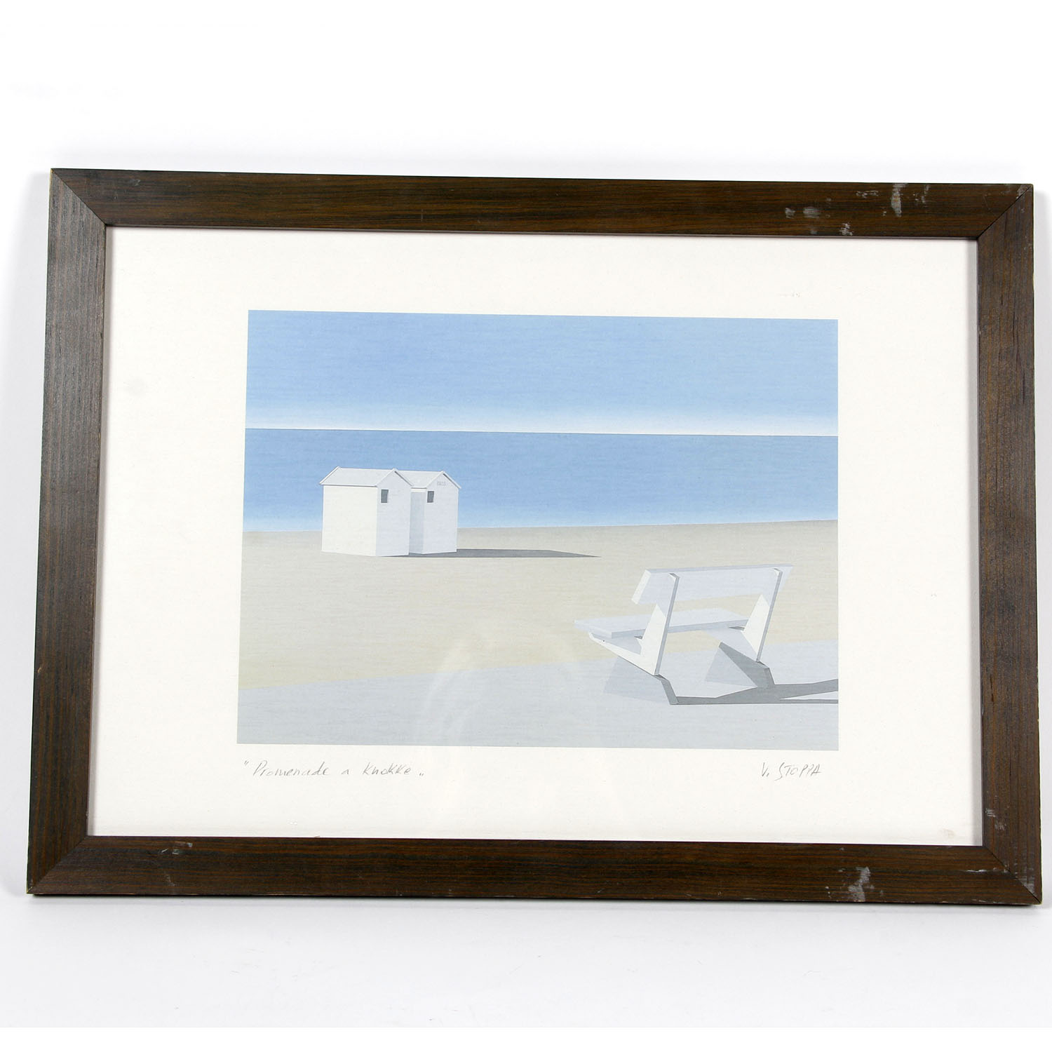 Signed V. Stoppa "Promenade A Knokke" Lithograph