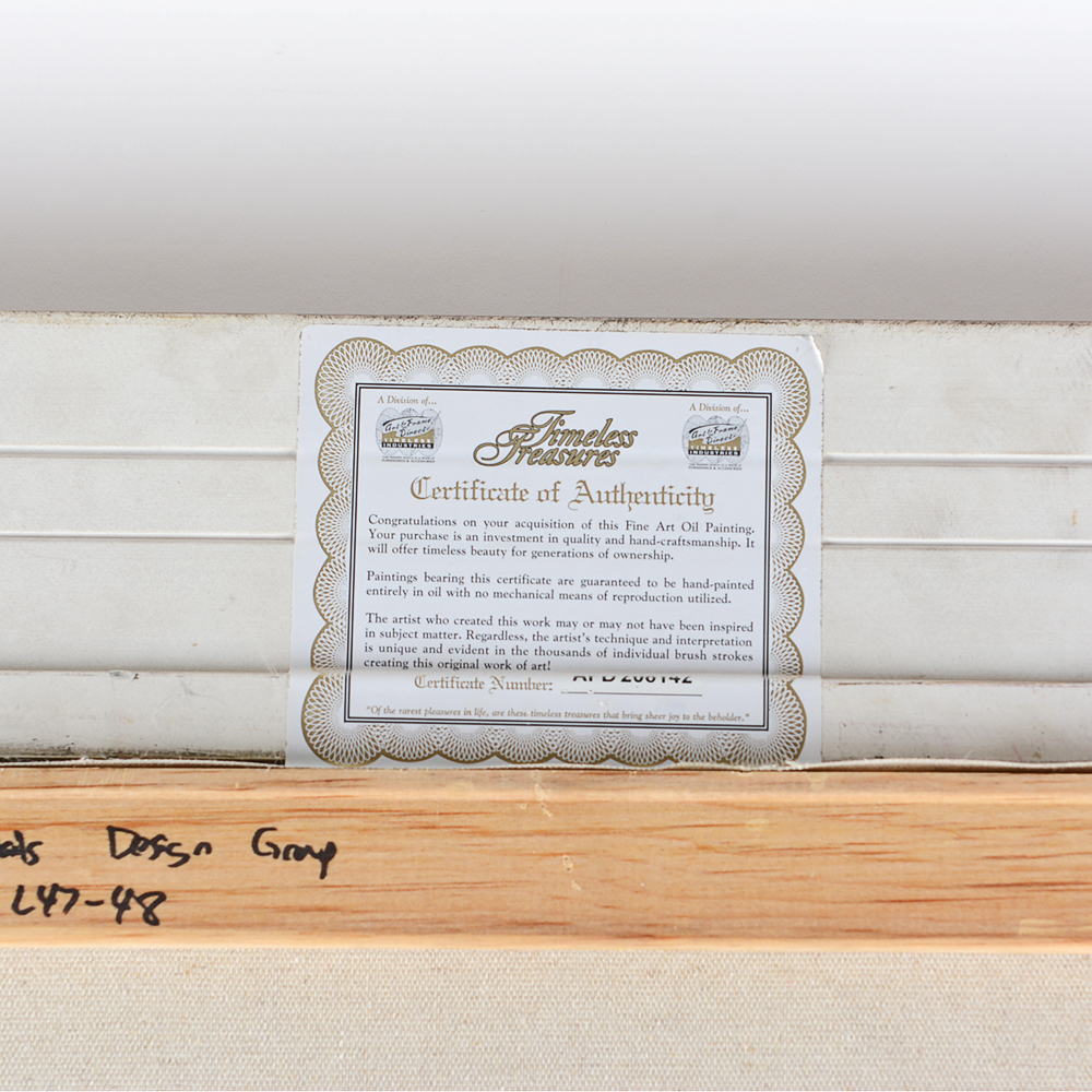 Pair of Original Floral Oil Paintings on Canvas