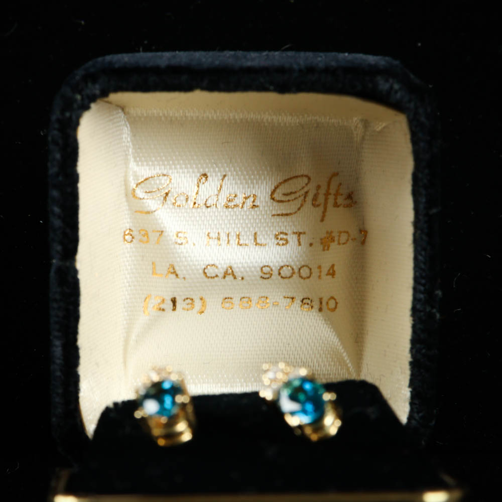 A Gold, Blue Topaz and Diamond Jewelry Ensemble