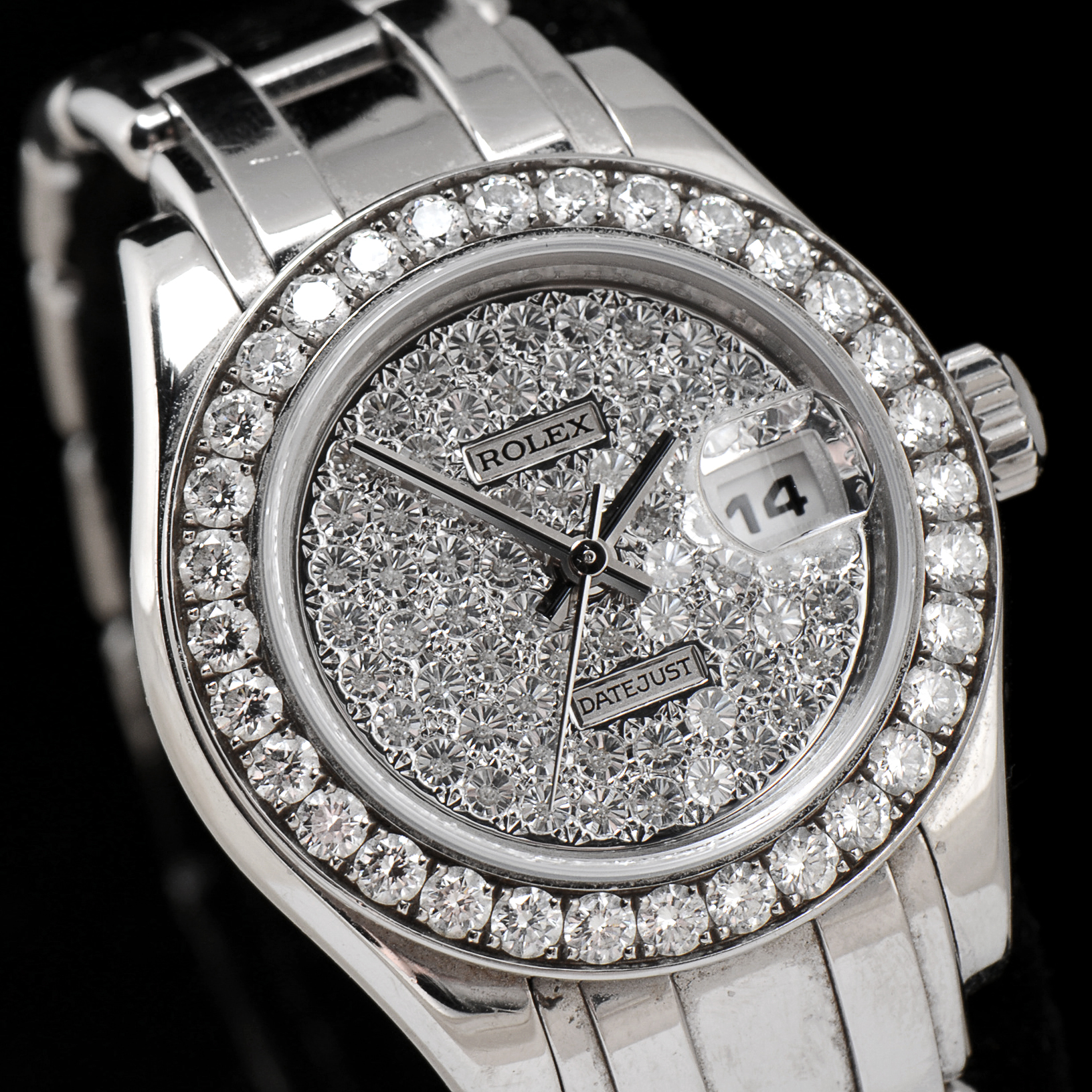 Women's 18K White Gold and Diamond Rolex Datejust Watch