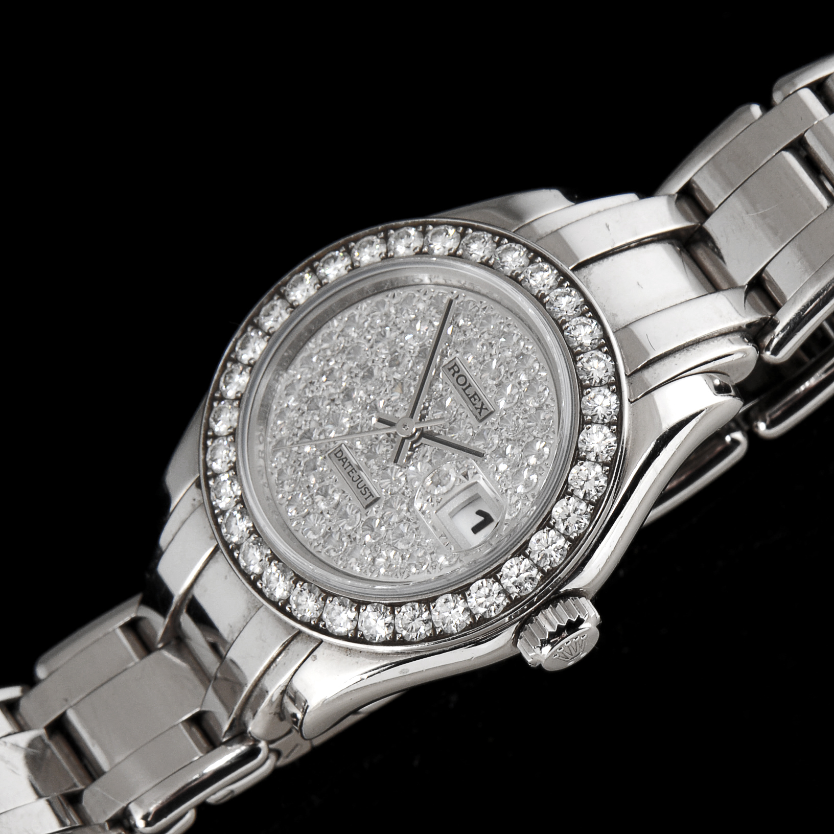Women's 18K White Gold and Diamond Rolex Datejust Watch
