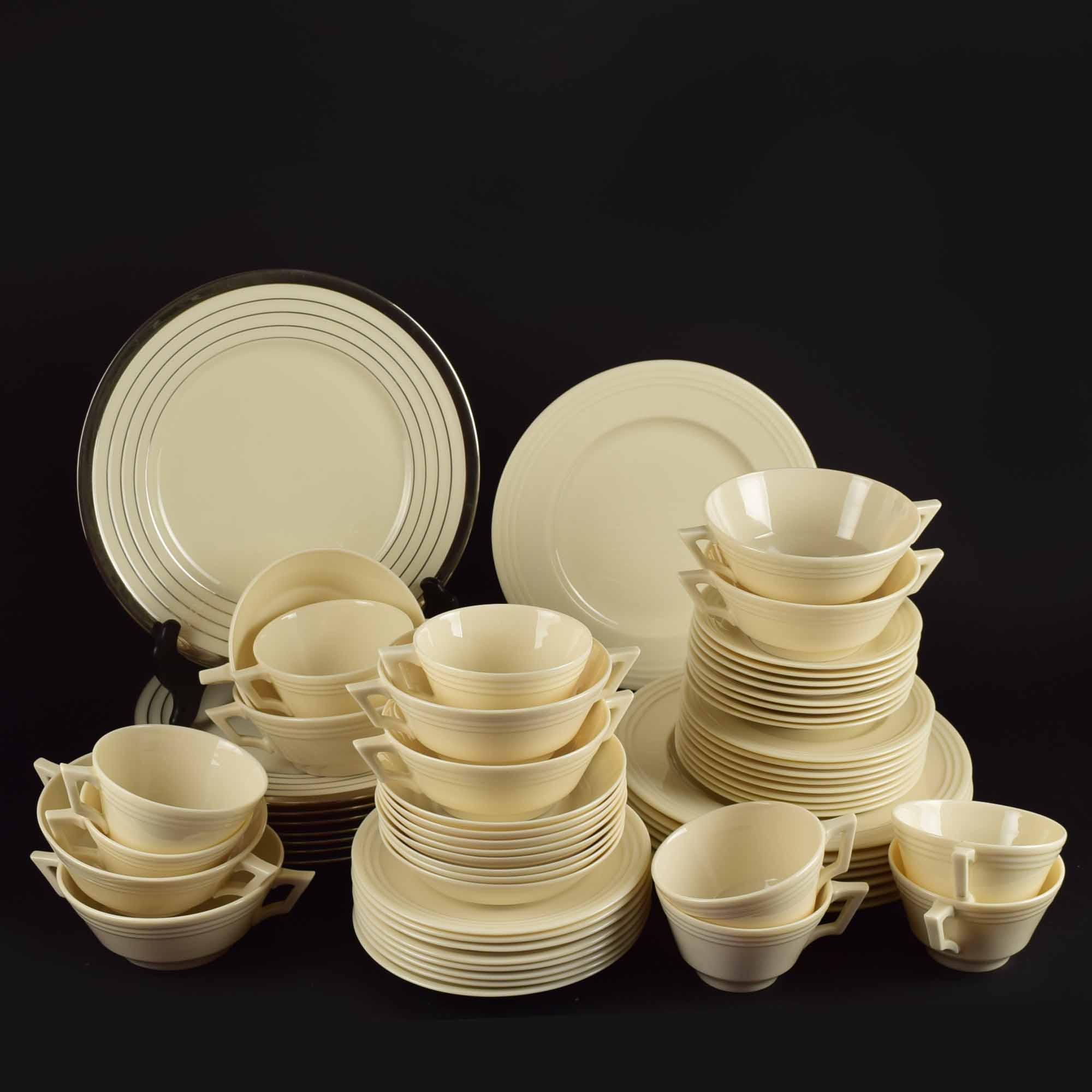 Vintage Lenox Art Deco Style China Service for Eight