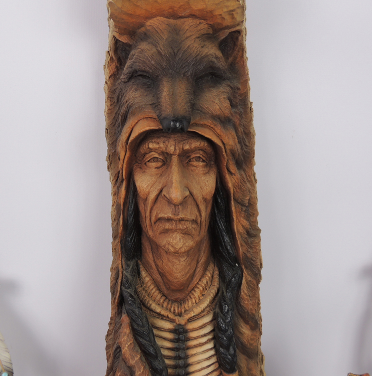 Neil J. Rose Native American Indian Sculpture and Al Agnew Wolf Art