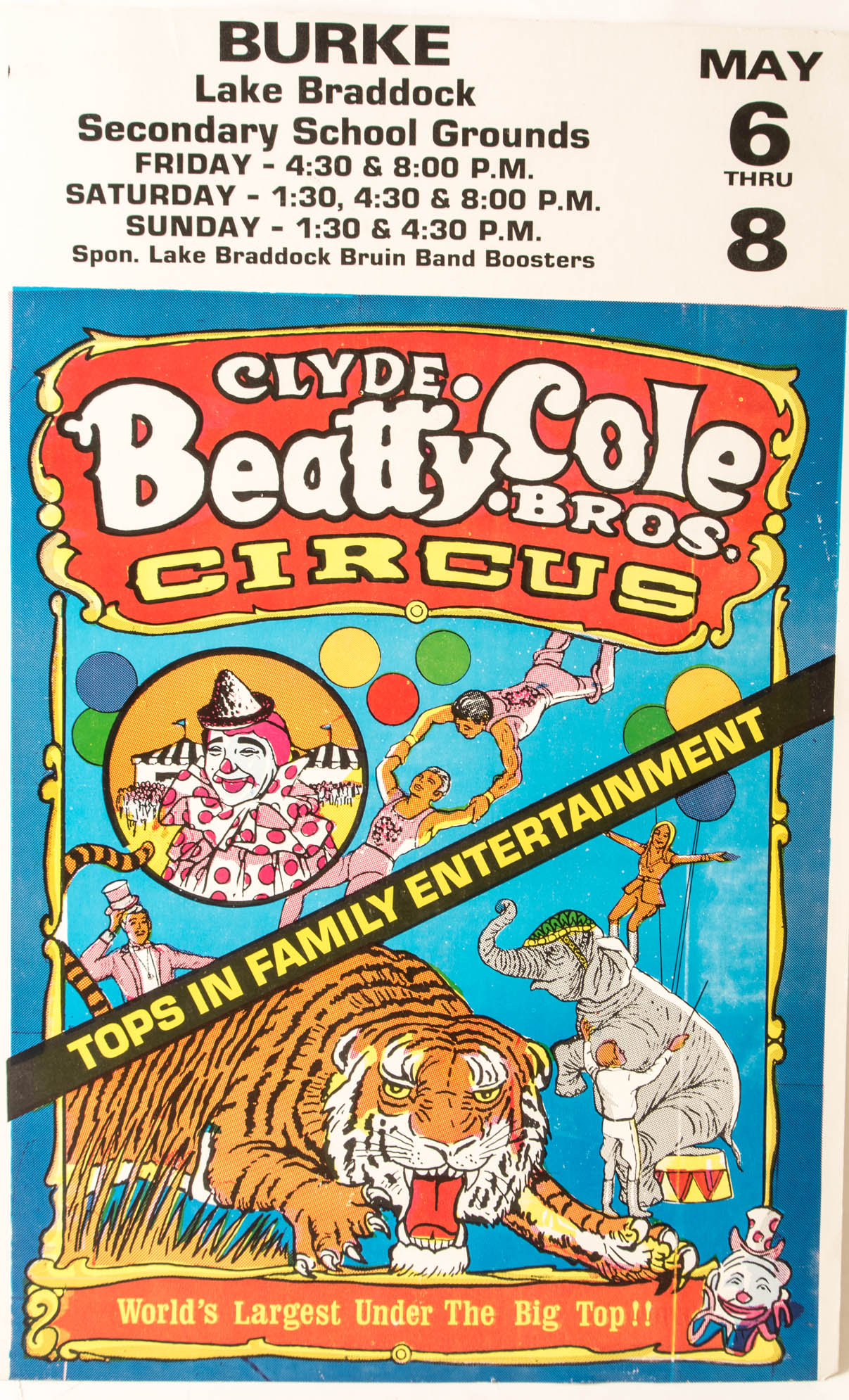 Vintage Clyde Beatty-Cole Circus Poster
