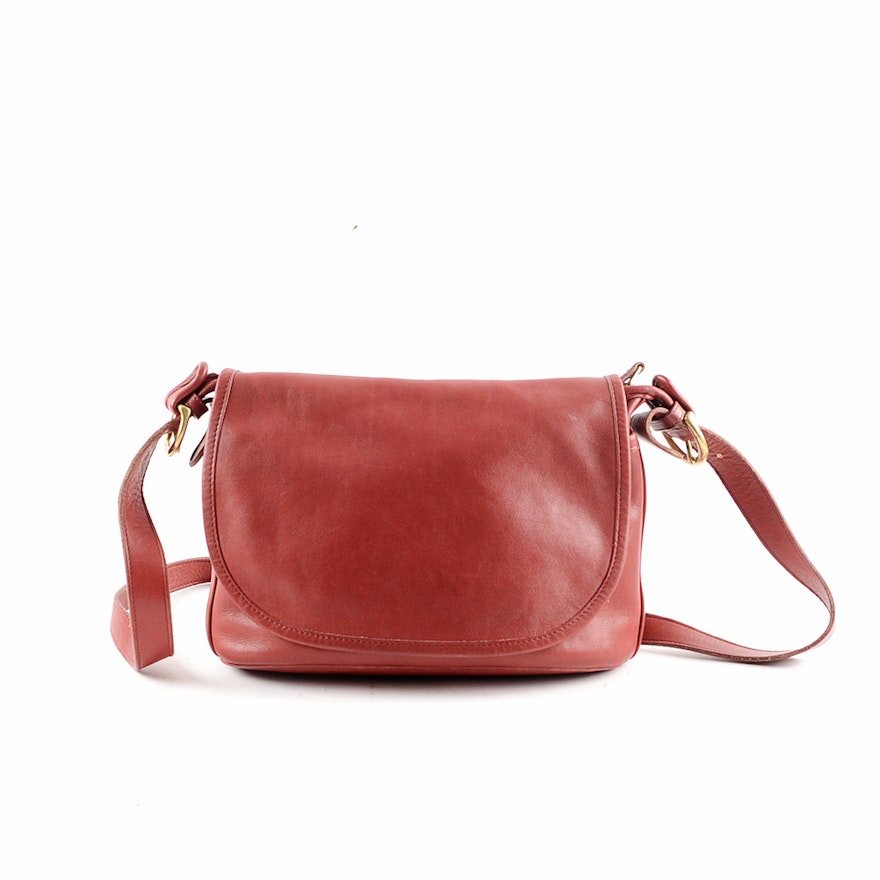 Coach Fletcher Red Leather Crossbody Handbag