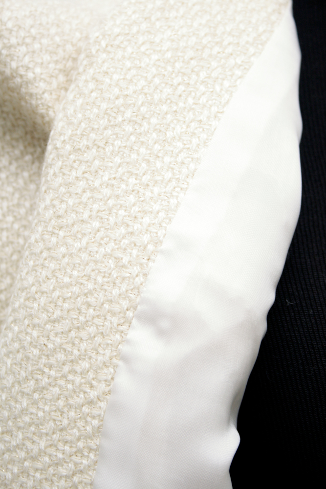 Vintage Chanel-Style Ivory and Gold Women's Skirt Suit