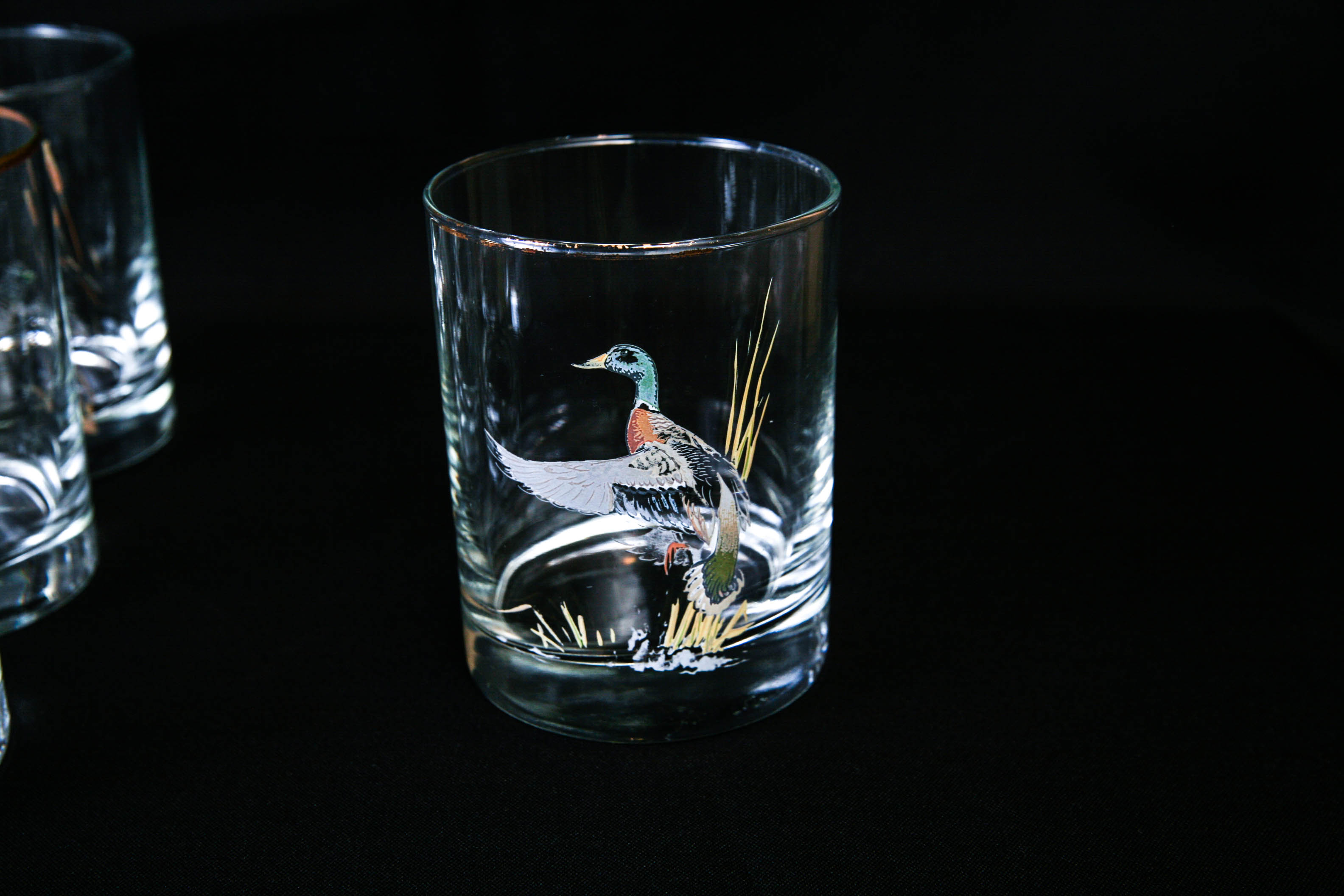 Glass Ice Bucket with Sixteen Whiskey Tumblers