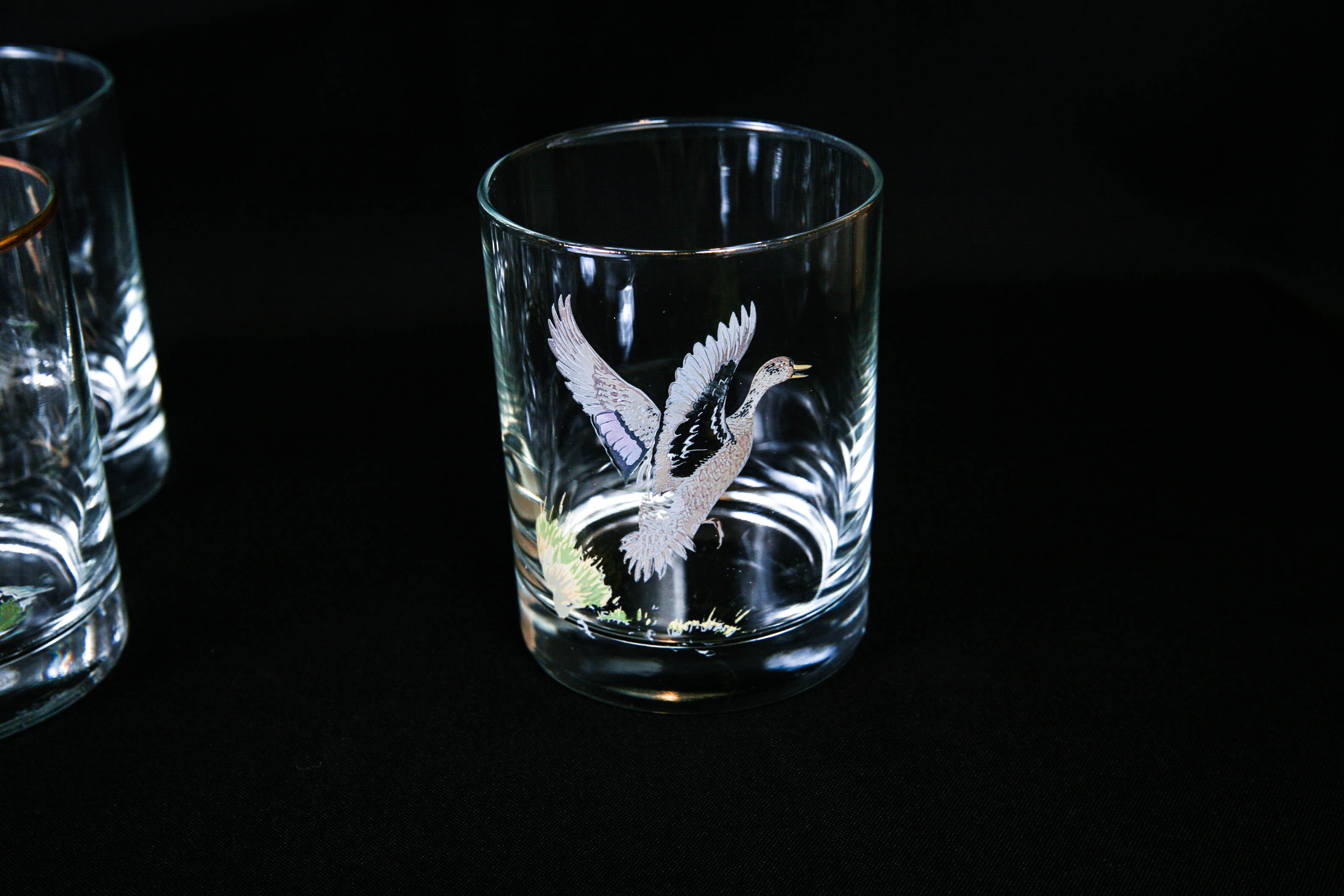 Glass Ice Bucket with Sixteen Whiskey Tumblers