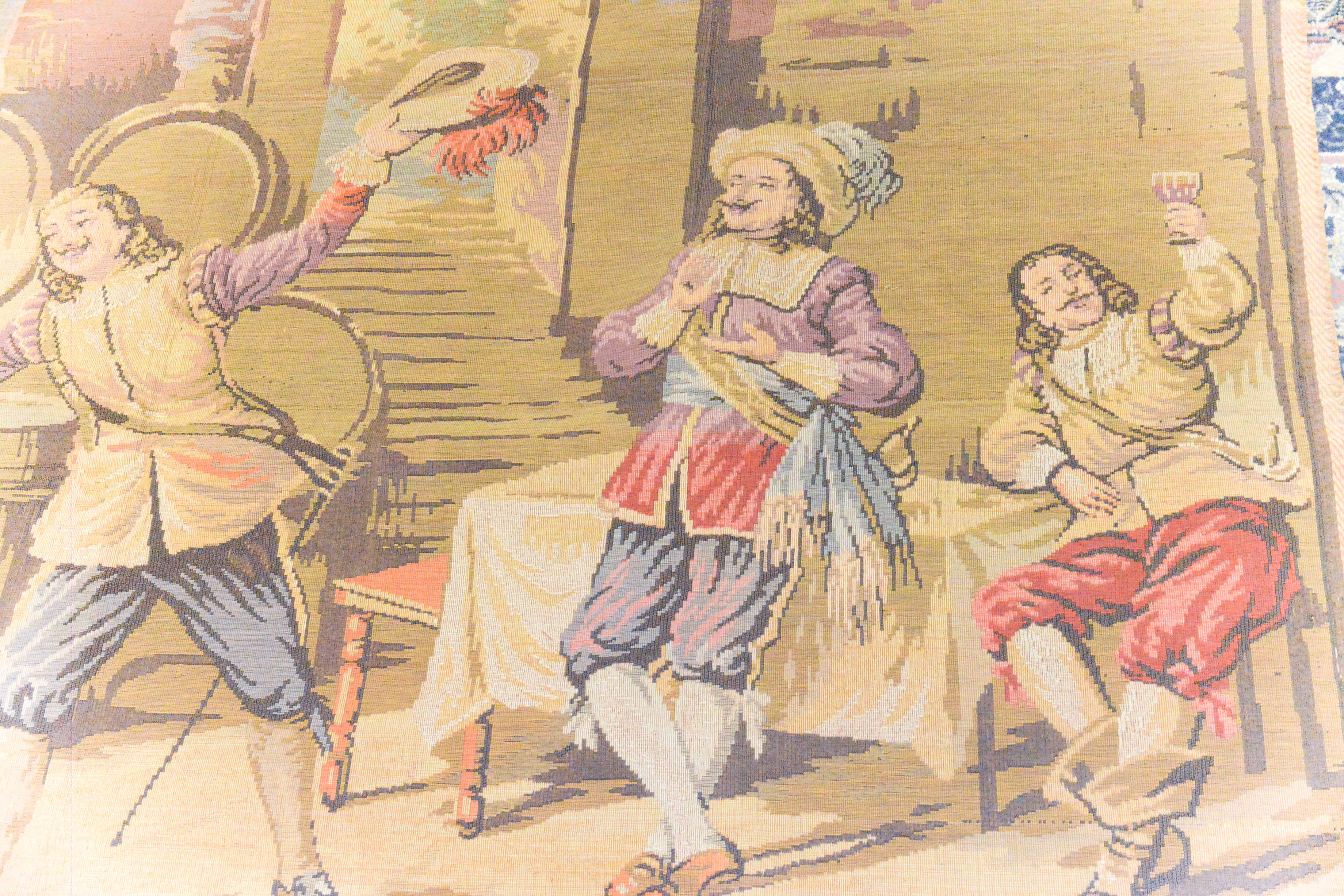 Belgium Tavern Scene with Cavaliers Wall Tapestry