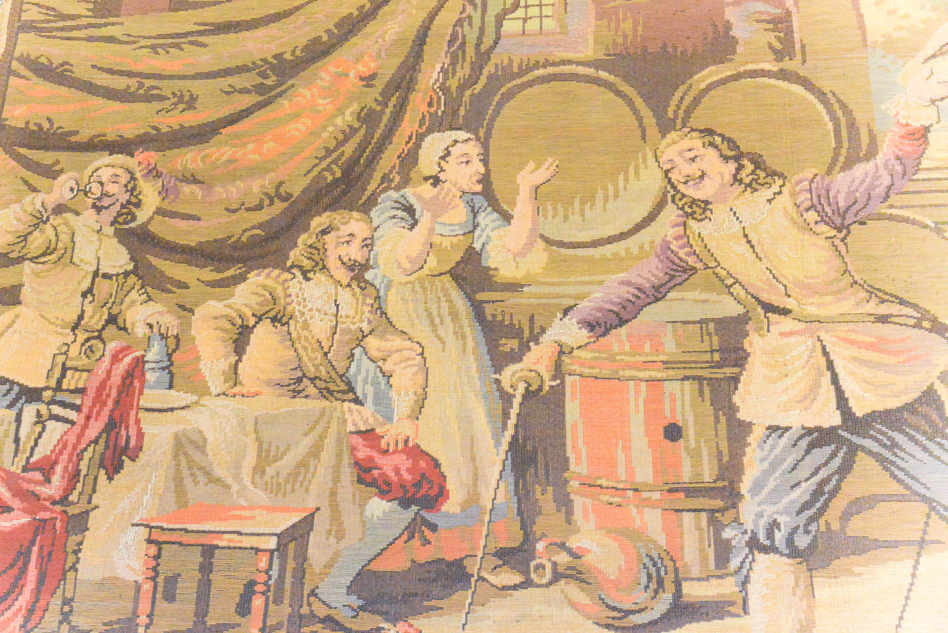 Belgium Tavern Scene with Cavaliers Wall Tapestry